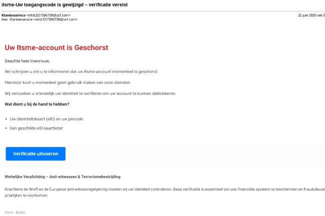 phishing mail itsme