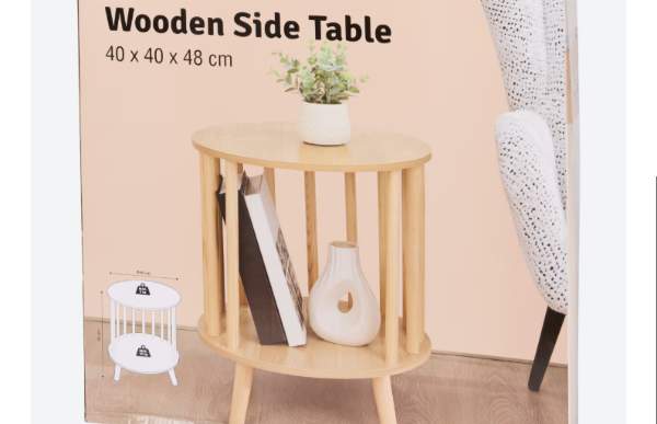 houten bijzettafel uit Action
