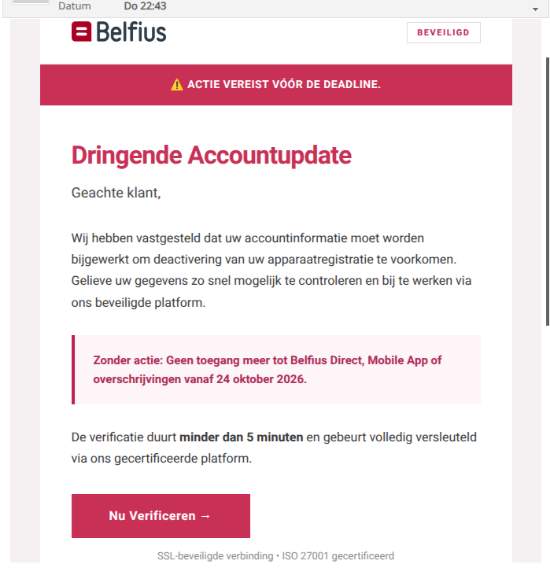 phishingmail Belfius