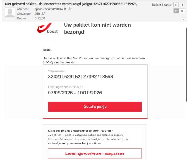 bpost phishingmail