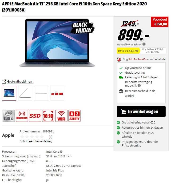 Surichinmoi Spoedig Grammatica MediaMarkt geeft flinke korting op een Apple MacBook Air 13" | Redactie24