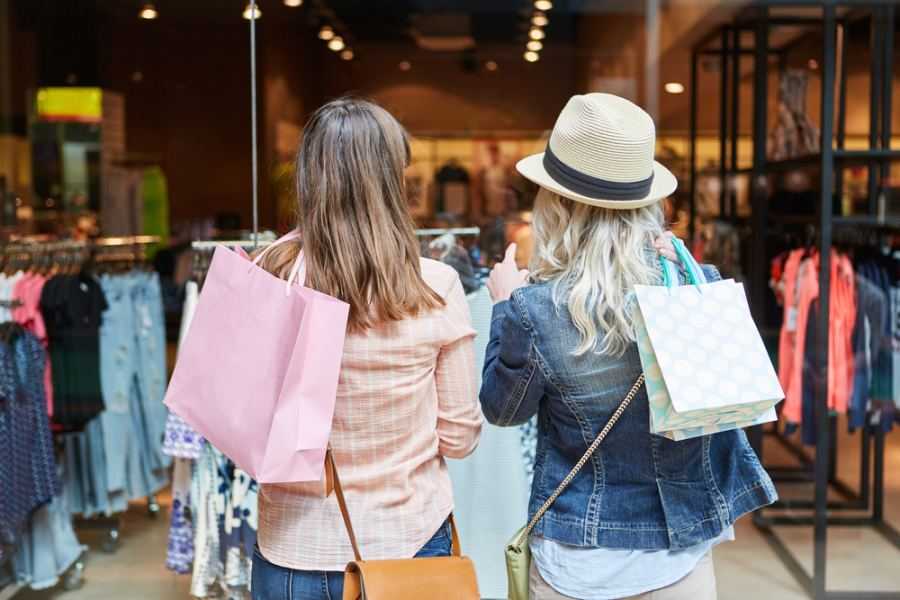 shoppen voor etalage