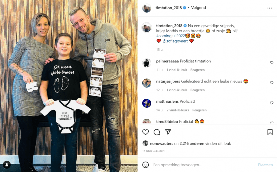 Tim Wauters en Sofie kondigen zwangerschap aan