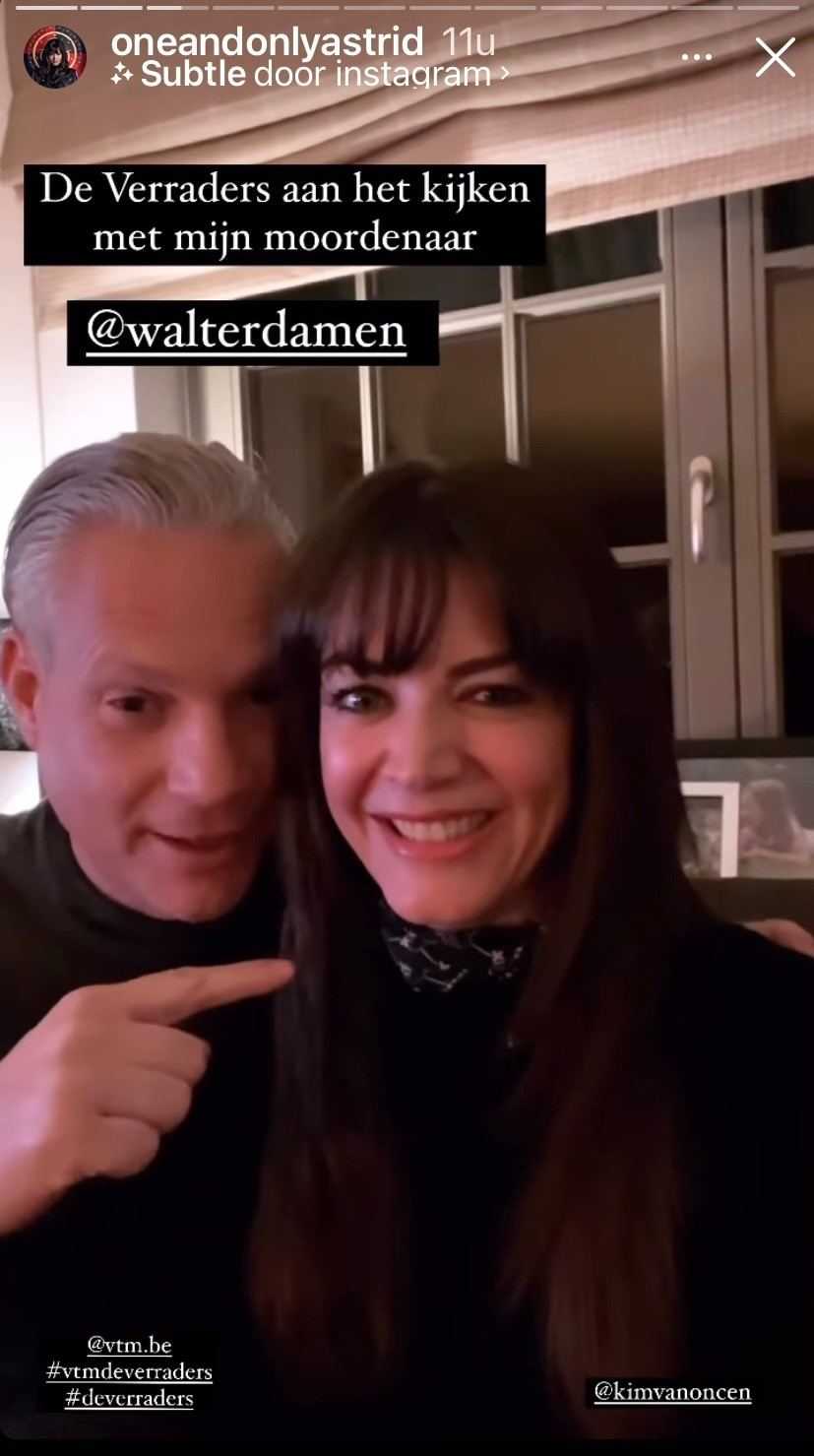 Astrid Coppens met Walter Damen na 'De Verraders'