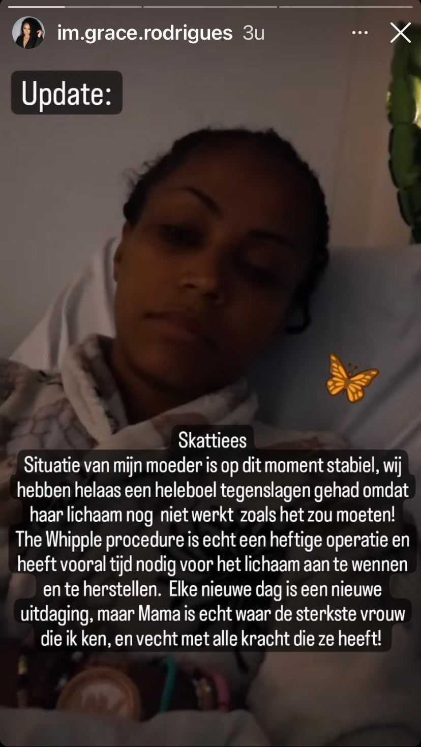 Grace Rodrigues uit 'Big Brother' over haar zieke moeder
