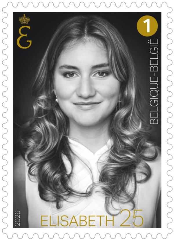 Kroonprinses Elisabeth postzegel 25ste verjaardag