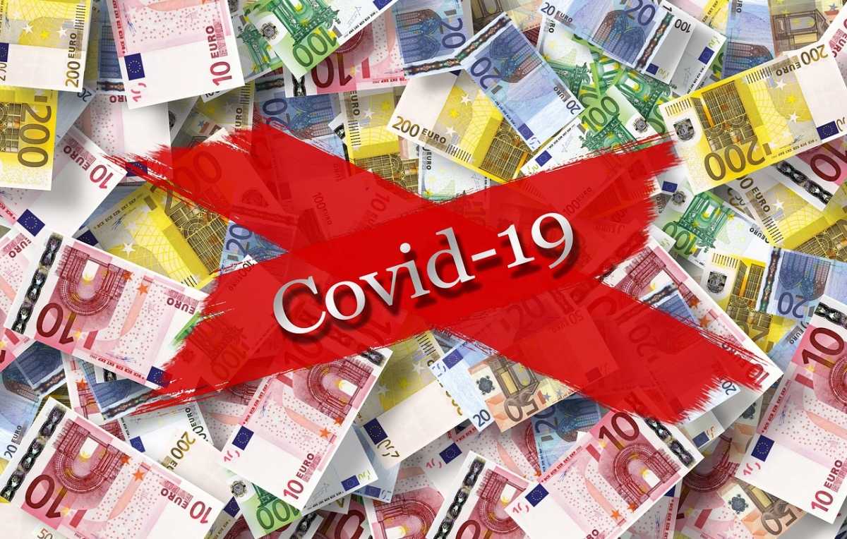 Coronavirus en geld, bankbiljetten, euro