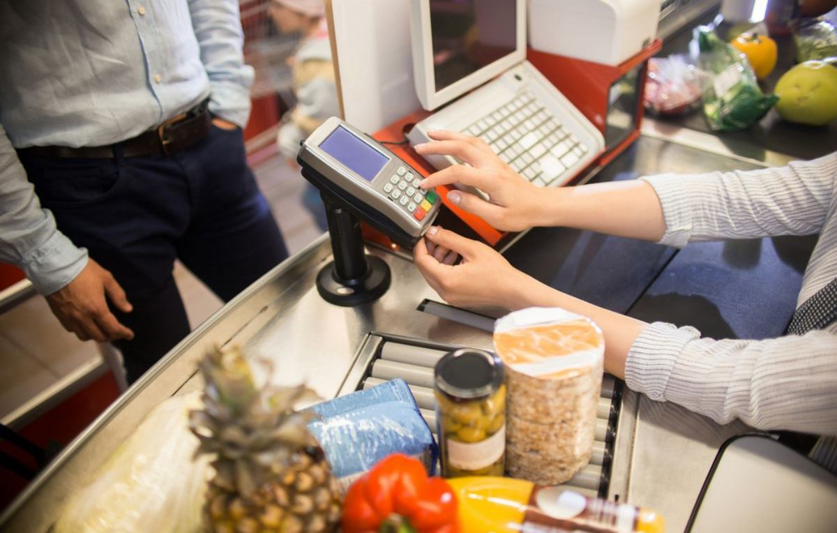 supermarkt aankopen kassa