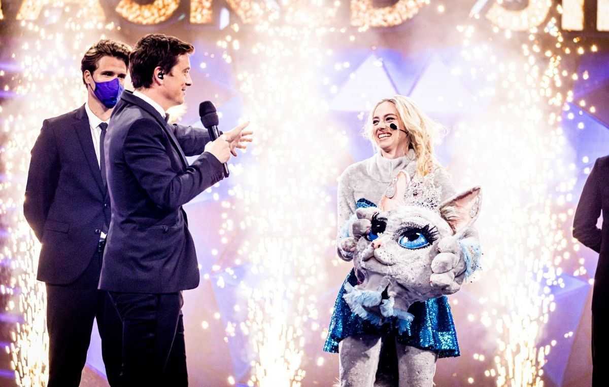 Niels Destadsbader en Camille Dhont in 'The Masked Singer'