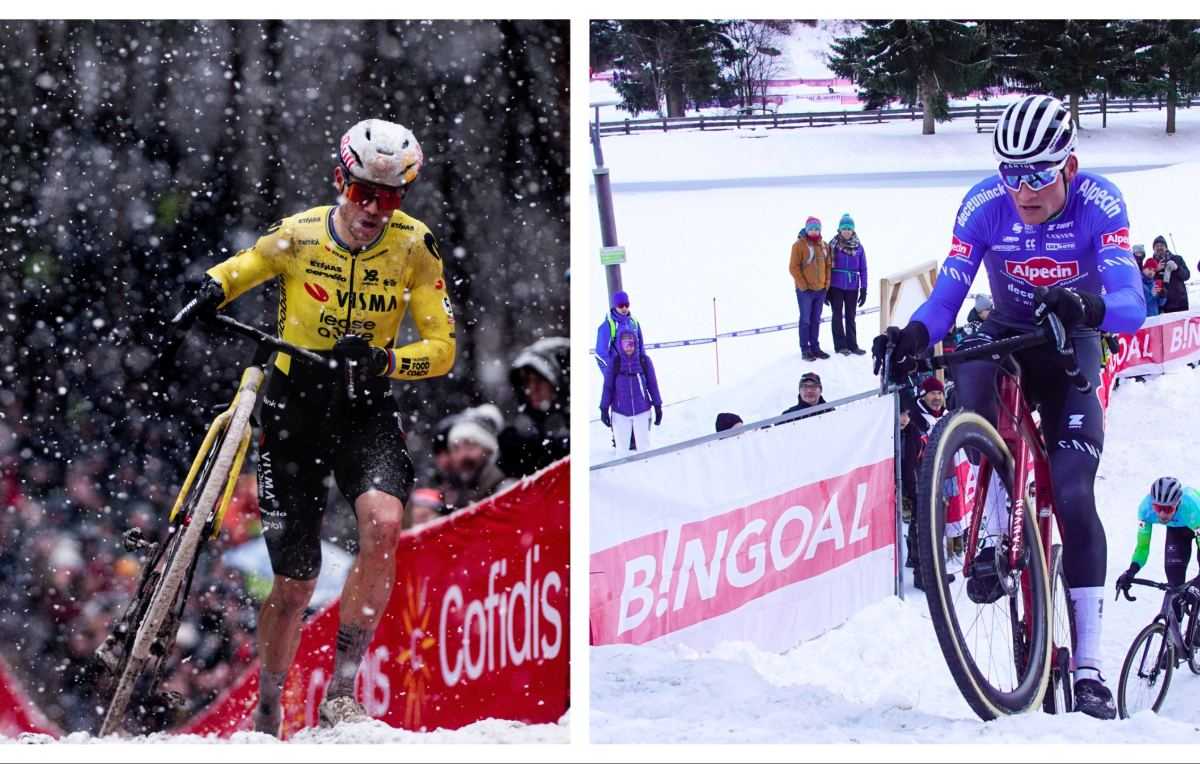 Van Aert en Van der Poel in de sneeuw