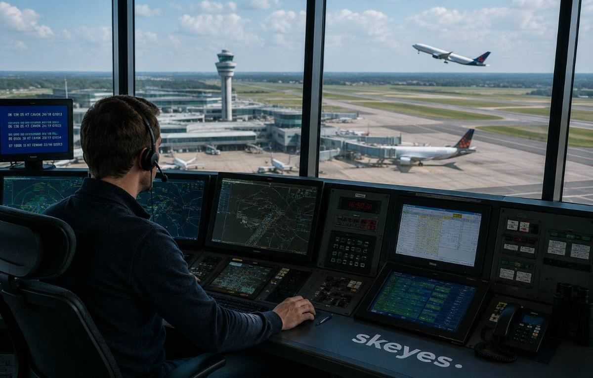Skyes Luchtverkeersleider vliegtuig luchthaven