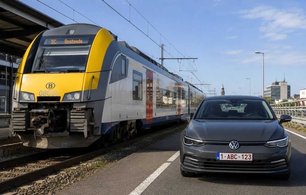 Trein en auto