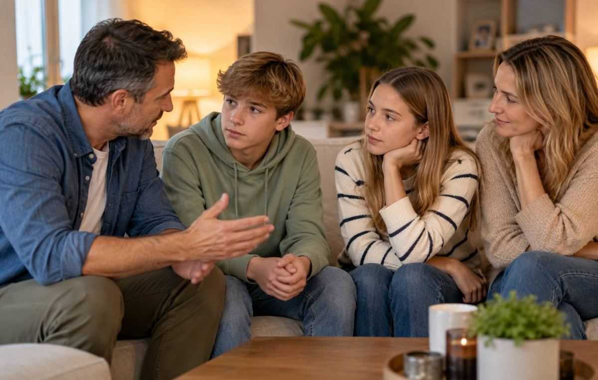 Gesprek familie ouders kinderen