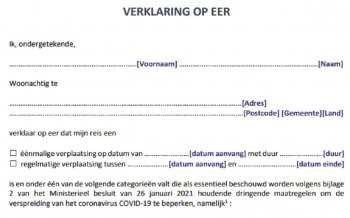 Verklaring op eer