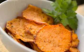 zoete aardappel chips, eten, recept