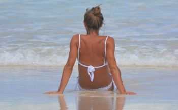 zonnen, zee, strand, vakantie
