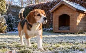 Hond in tuin koude