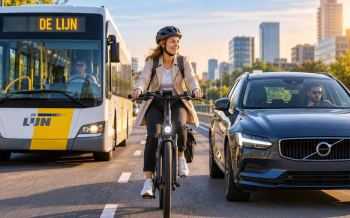 Vervoer naar het werk - fiets de lijn auto