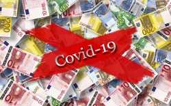 Coronavirus en geld, bankbiljetten, euro