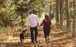 wandelen, familie met hond