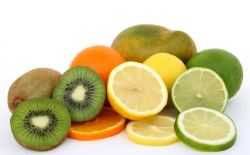 fruit: kiwi, citroen, limoen, mango, appelsien