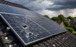 Kapotte zonnepanelen schade onweer