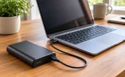 Laptop en powerbank