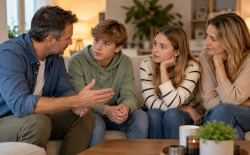 Gesprek familie ouders kinderen