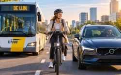 Vervoer naar het werk - fiets de lijn auto