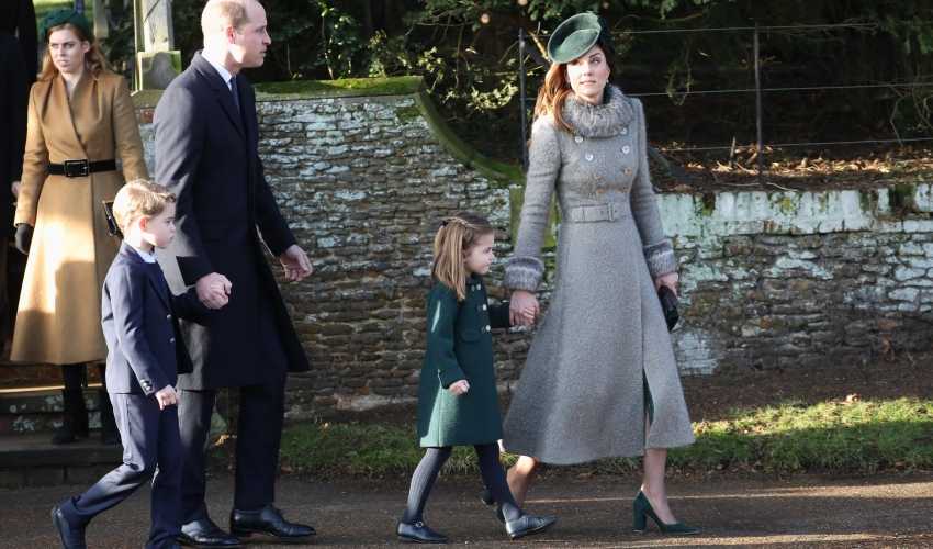 prins William en Kate Middleton en prins George